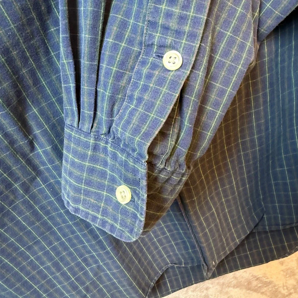 Polo Ralph Lauren Shirt Mens XXL Blue Pony Marlowe Plaid Button Down Long Sleeve